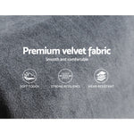 Bed Head Queen Size Velvet - Vela Grey