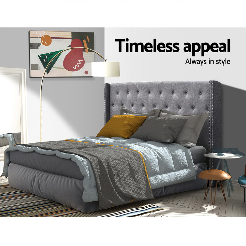 Bed Head Headboard King Size Fabric - LUCA Grey