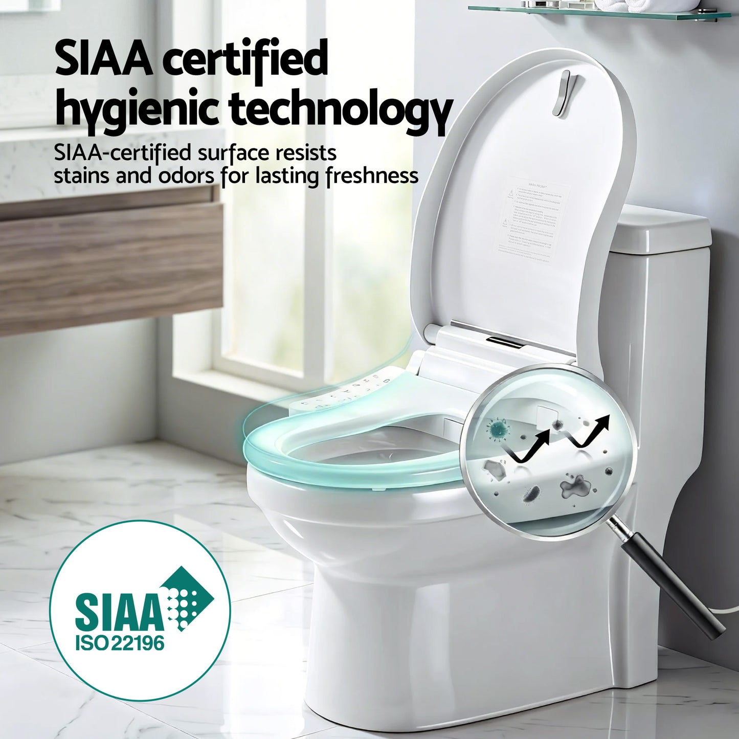 Smart Electric Bidet Toilet Seat D-Shape | HomeAndLiving