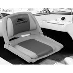 2X Folding Boat Seats Marine Seat Swivel Low Back 4Cm Padding Grey