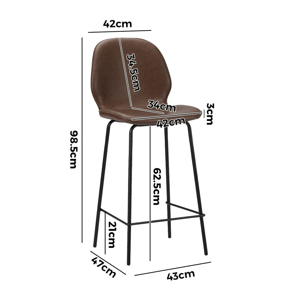 Bar Stools Set of 4 High Back PU Leather | HomeAndLiving
