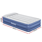 Air Mattress Single Inflatable Bed 46Cm Airbed Blue