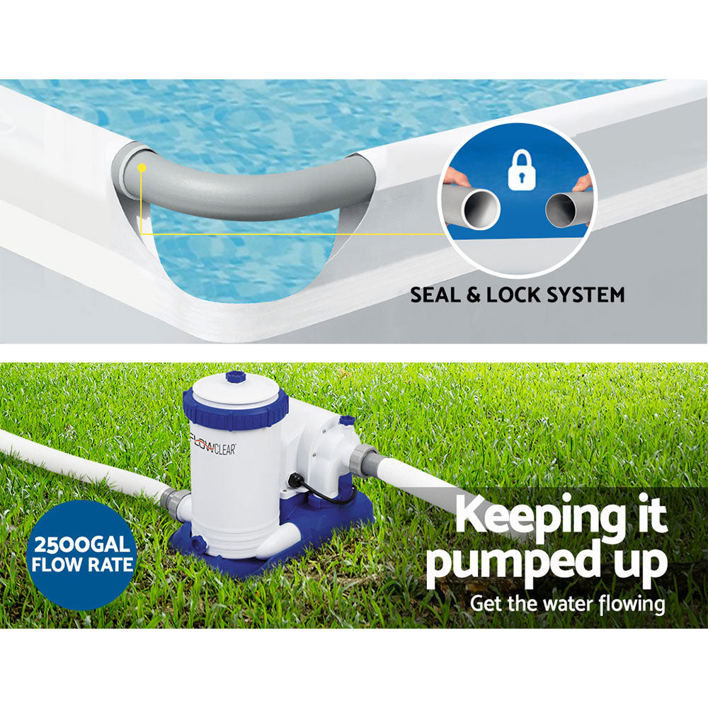 Bestway Above Ground Swimming Pool,7.32m x 3.66m x 1.32m,white