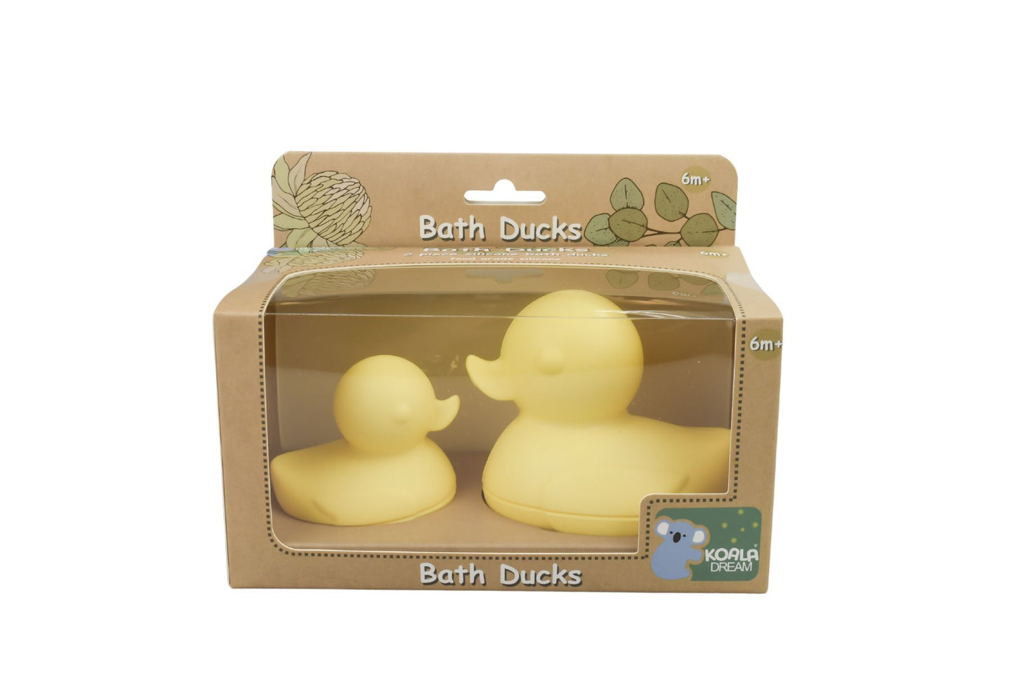 Silicone bath ducks 2pcs set yellow