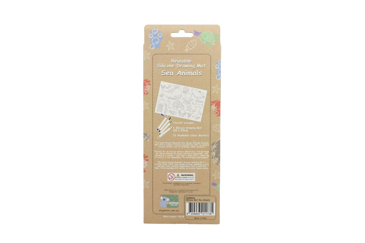 Reusable silicone drawing mat-sea animals
