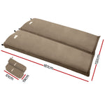 Self Inflating Mattress Camping Mat Air Bed Double Set Coffee