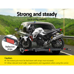 Black Steel Motorcycle Carrier Rack With Dirt Bike Ramp (2