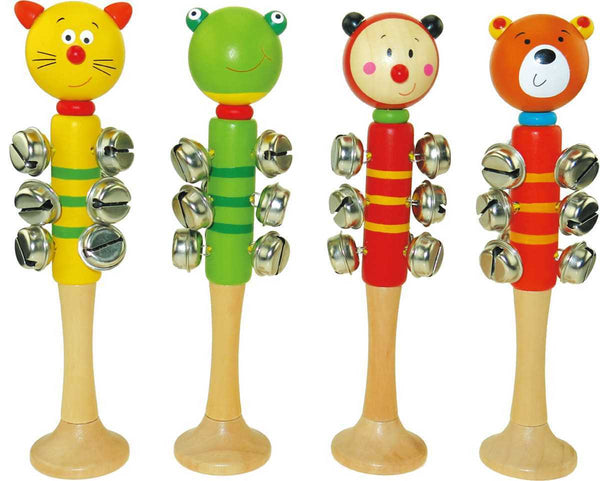  Set Of 4 Animal Bell Stick With Base