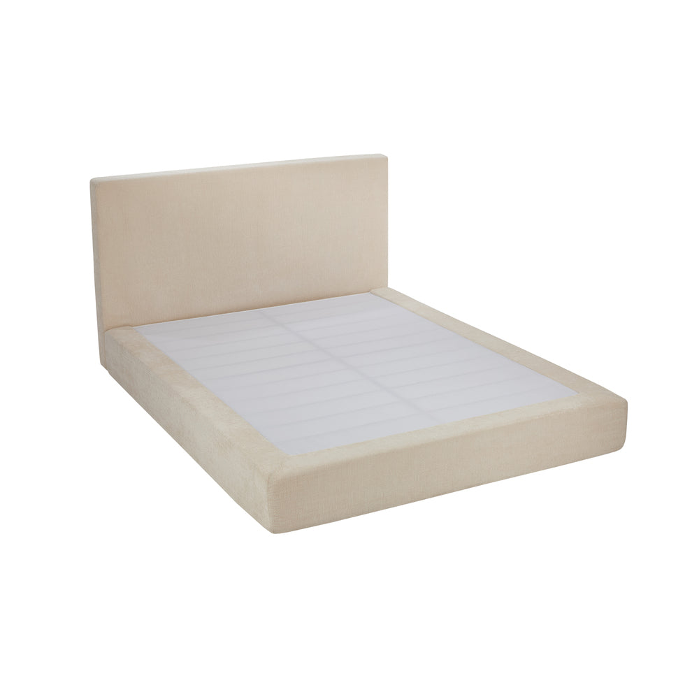 Double Fabric Bed Frame Chenille 215x162x96cm