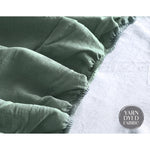Cotton Bed Sheets Set Green Beige Cover Double