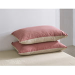 Cotton Bed Sheets Set Red Beige Cover Double