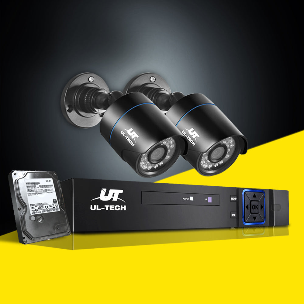 Cctv Security System 4Ch Dvr 2 Cameras 1Tb Hard Drive