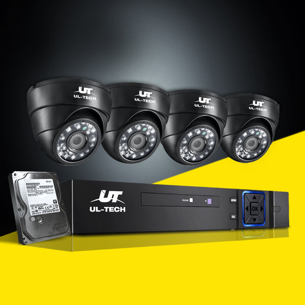  4Ch Dvr 4 Cameras Massive Storage Security Kit