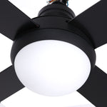 52'' Ceiling Fan Ac Motor W/Light W/Remote - Black