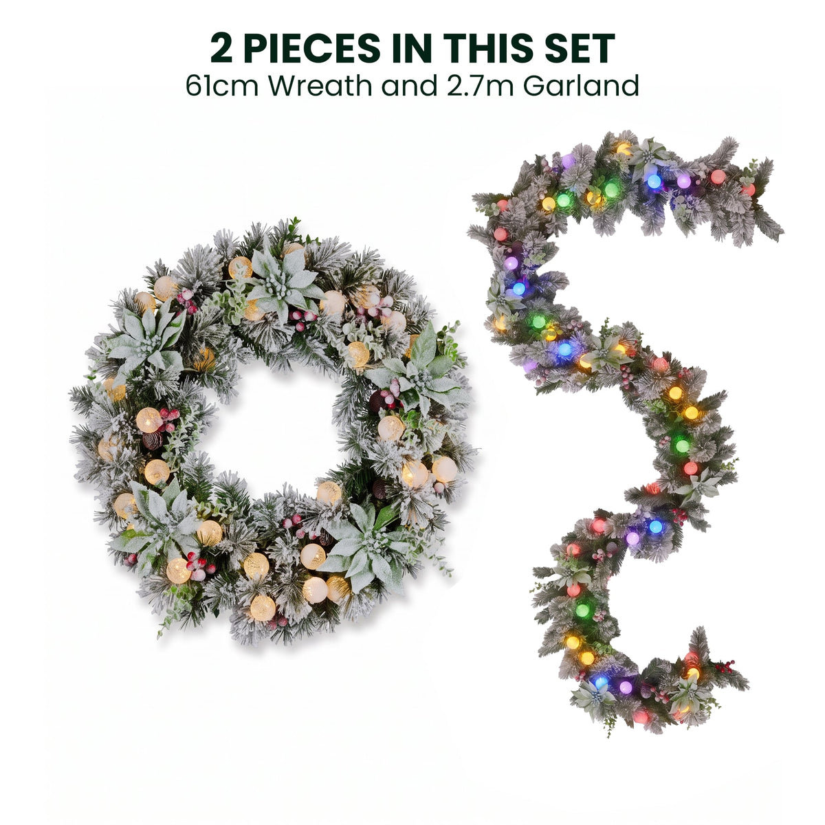 Christmas Decor Set Snowy Pine