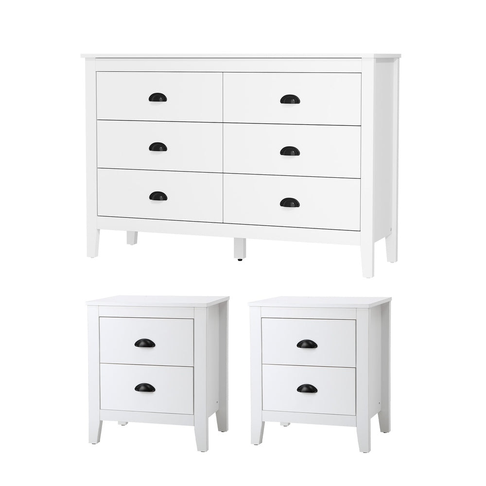 4/6 Chest of Drawers and Bedside Table Vintage Bedroom Set