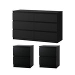 6 Chest of Drawers and Bedside Table Cabinet Bedroom Set
