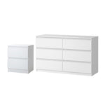 6 Chest of Drawers and Bedside Table Cabinet Bedroom Set