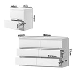 6 Chest of Drawers and Bedside Table Cabinet Bedroom Set