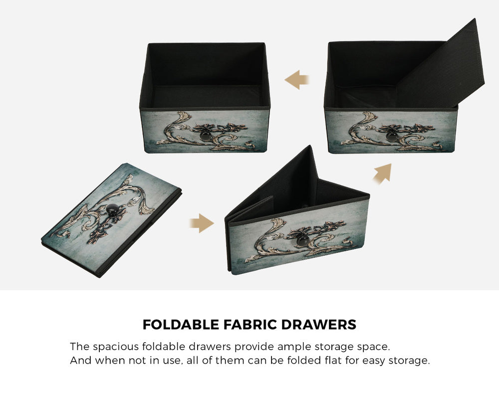 6 Drawer Retro Tallboy Fabric Storage | HomeAndLiving