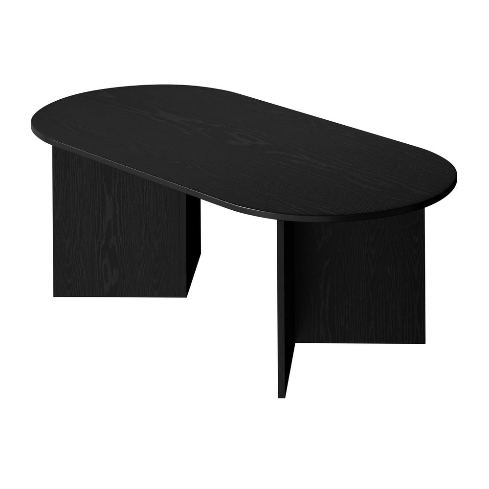 Oval Coffee Table Black Timber V-Leg | HomeAndLiving