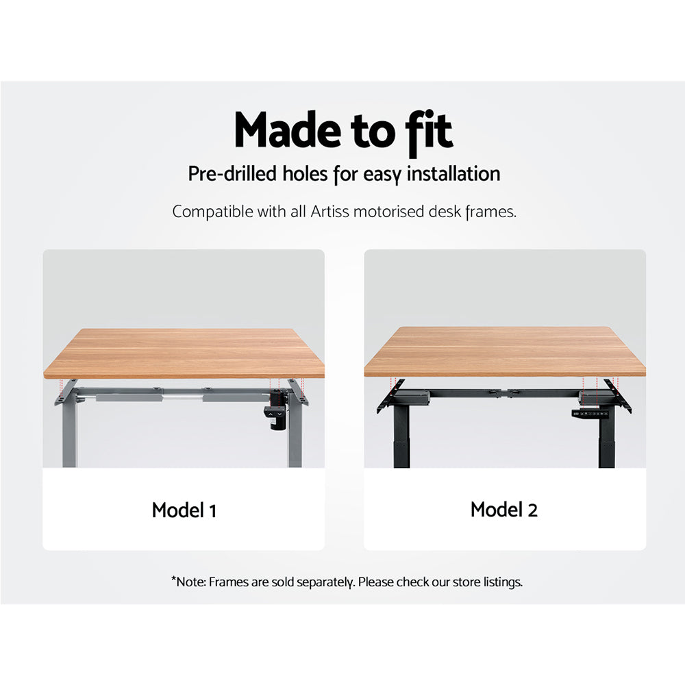 Standing Desk Top Adjustable Motorised Electric Sit Stand Table Oak