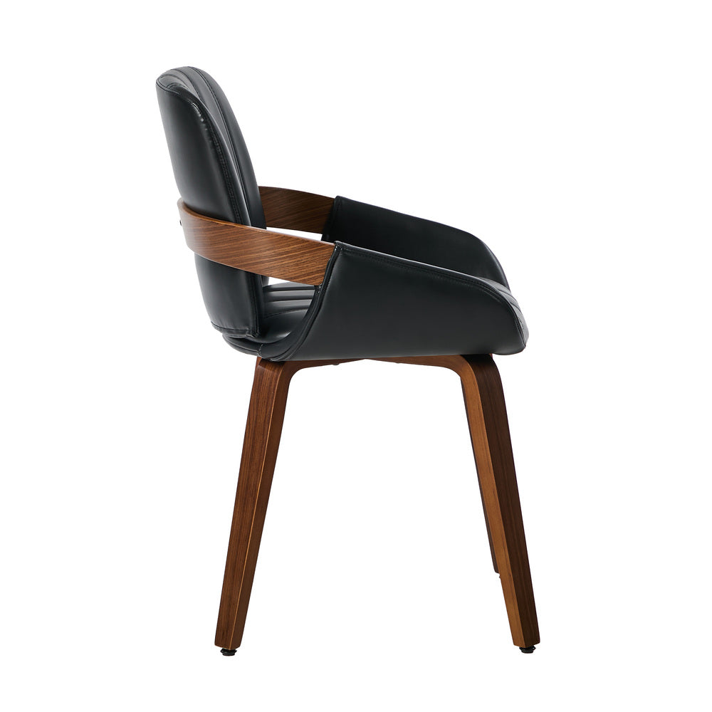 Bentwood Dining Chairs PU Leather Black Set 4 | HomeAndLiving