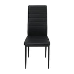 Dining Chairs High-Back Leather Black