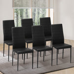 Dining Chairs High-Back Leather Black
