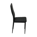 Dining Chairs High-Back Leather Black