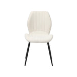 Dining Chairs Padded Seat Armless Boucle White