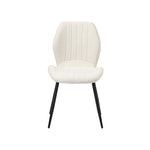 Dining Chairs Padded Seat Armless Boucle White