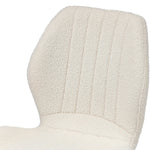 Dining Chairs Padded Seat Armless Boucle White