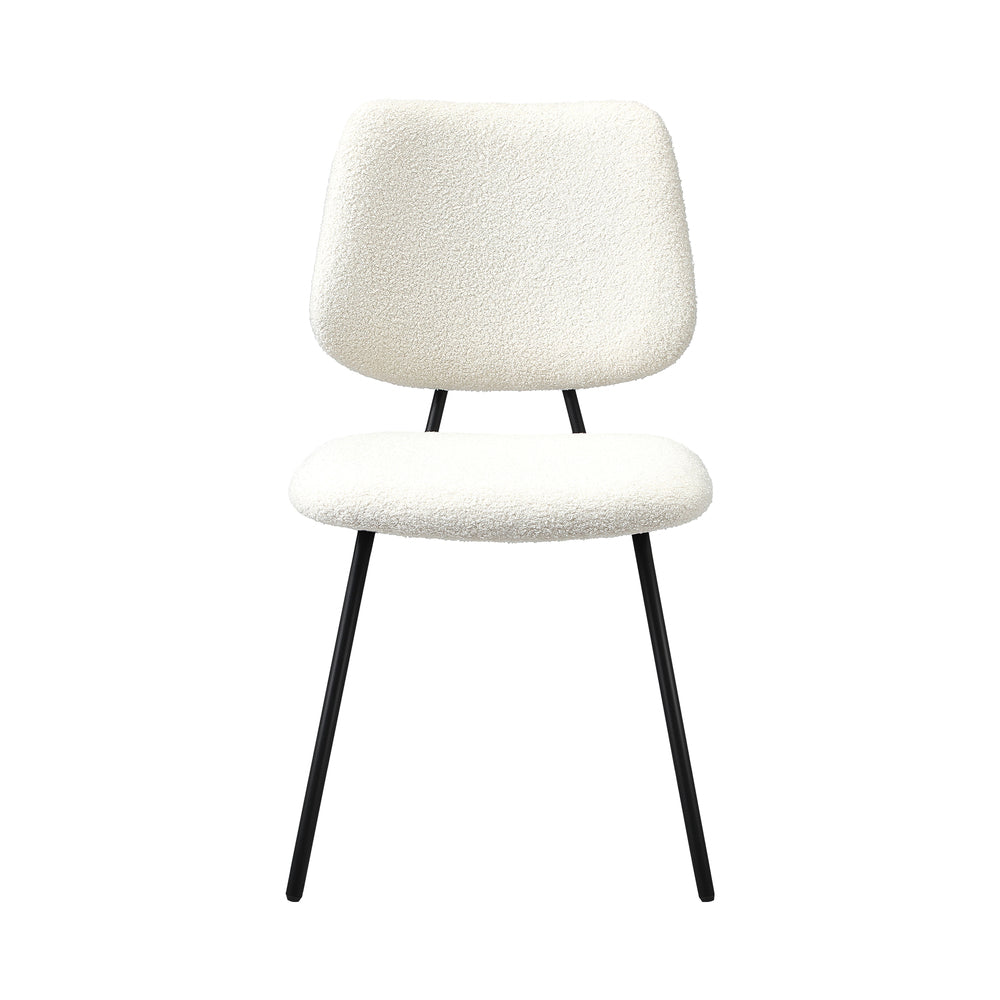 4x Dining Chairs Vintage Retro White Sherpa Padded Kitchen Dining Chairs