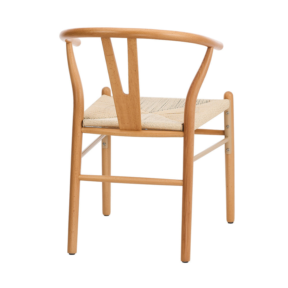 Set of 2 Wooden Dining Chair Wishbone Shaped Chair