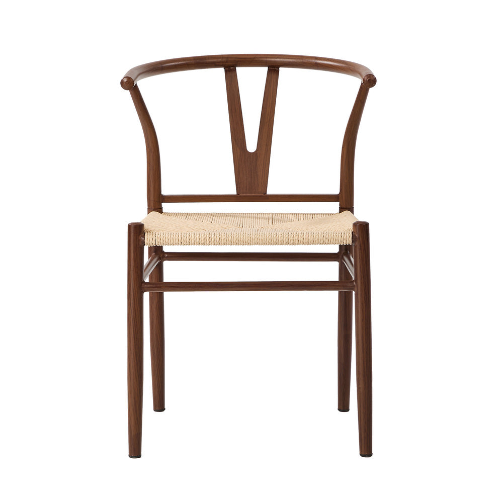 Metal Dining Chair Walnut 54x42.5x78cm
