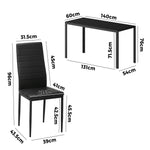 Stylish Rectangle Dining Table with Dining Chairs Wooden