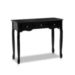 Console Table 3 Drawers Black Hamptons