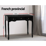 Console Table 3 Drawers Black Hamptons