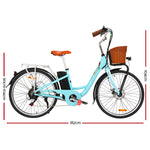 26 Inch Electric Bike Urban Bicycle Ebike Removable Battery Blue