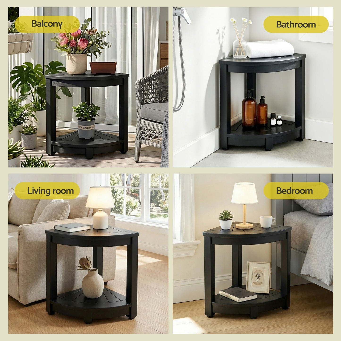 Corner Shower Stool HDPE Bench Storage Shelf | Home & Living
