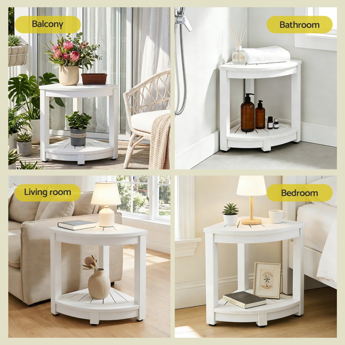 Corner Shower Stool HDPE Bench Seat Storage Shelf | Home & Living