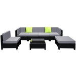 7-Piece Wicker Outdoor Sofa Set - Seat Cover Included