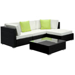 5-Piece Outdoor Sofa Set Wicker Couch Lounge Setting Cover