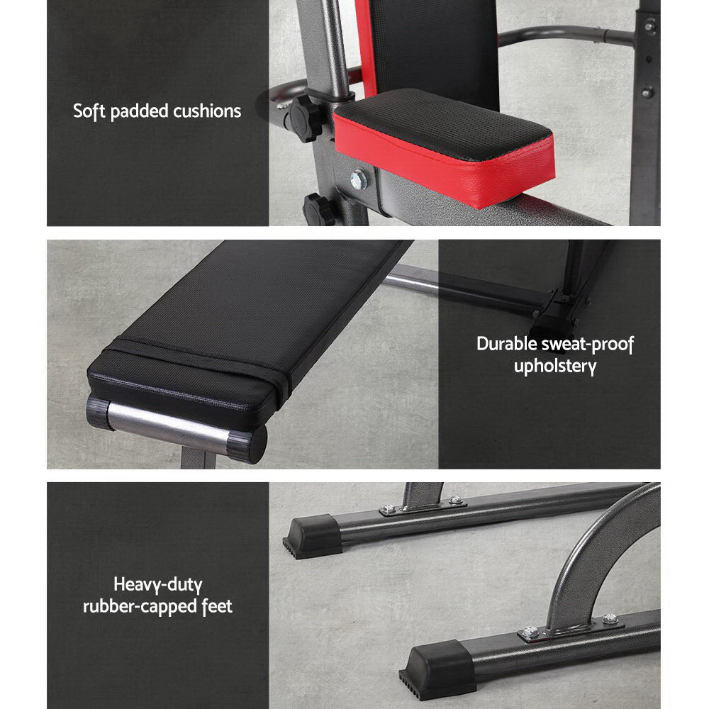Weight Bench Chin Up Bar Bench Press Home Gym 380Kg Capacity