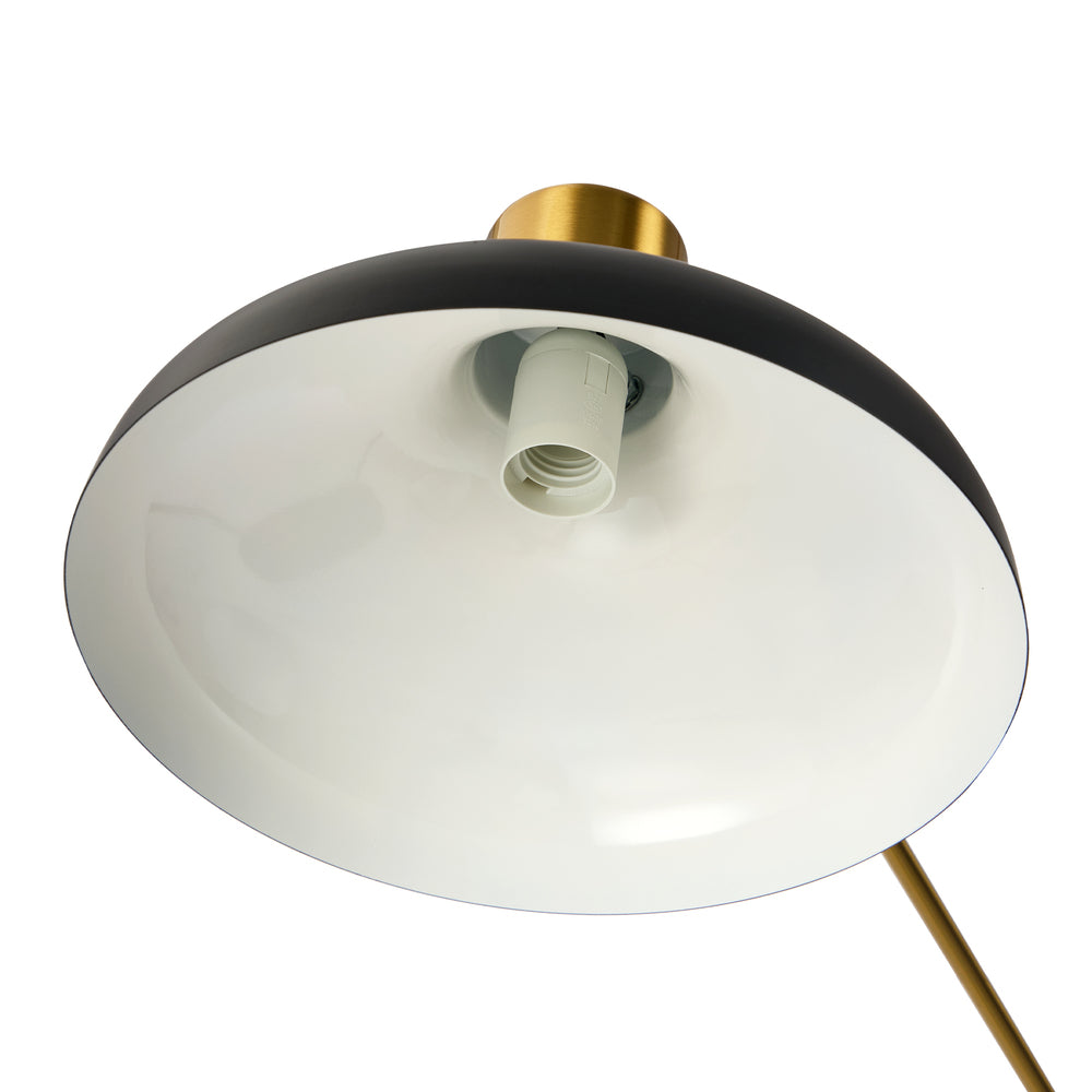 Adjustable Height Floor Lamp Standing Light Metal Frame Black Home Décor
