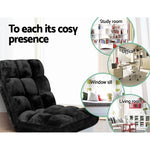 Lounge Sofa Bed Flannel Fabric Black
