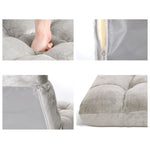 Lounge Sofa Bed Flannel Fabric Grey
