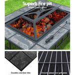 Fire Pit Bbq Grill Ice Bucket 3-In-1 Table