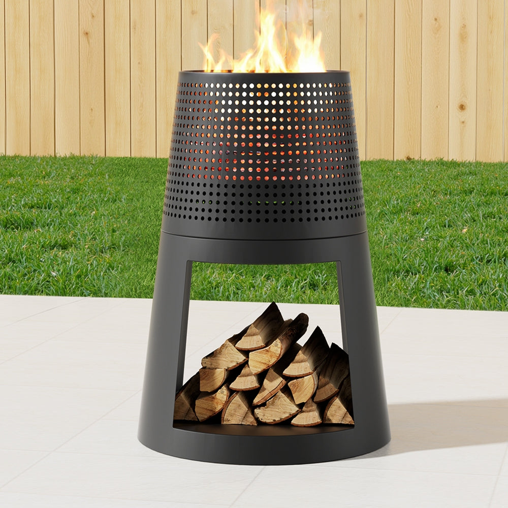 Deep Bowl Iron Fire Pit Outdoor Fireplace for Backyard Patio